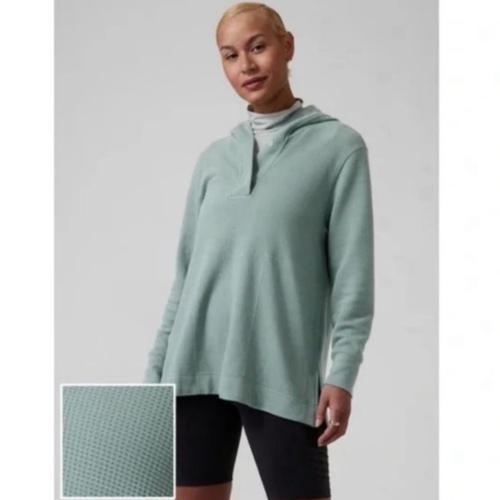 Athleta Womens Coaster Luxe Waffle Hoodie Minimalistic Grey, size Small Petite - Picture 1 of 14